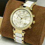 Michael Kors Parker White Dial Two Tone Steel Strap Watch for Women - MK6119 Buy Now By Michael Kors