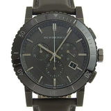 Burberry The City Chronograph Ion Plated Grey Dial Grey Leather Strap Watch for Men - BU9384 Buy Now By Burberry