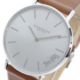 Coach Perry Silver Dial Brown Leather Strap Watch for Women - 14503120 Buy Now By Coach