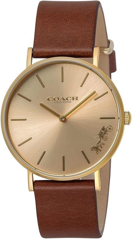 Coach Perry Gold Dial Brown Leather Strap Watch for Women - 14503331 Buy Now By Coach