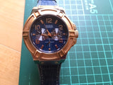 Guess Rigor Analog Blue Dial Blue Denim Strap Watch For Men - W0040G6 Buy Now By Guess