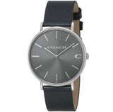 Coach Charles Black Dial Black Leather Strap Watch for Men - 14602157 Buy Now By Coach