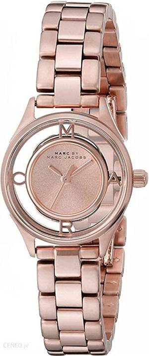 Marc Jacobs Tether Transparent Rose Gold Dial Rose Gold Steel Strap Watch for Women - MBM3417 Buy Now By Marc Jacobs