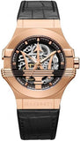 Maserati Potenza Automatic Rose Gold Dial Black Leather Strap Watch For Men - R8821108002 Buy Now By Maserati