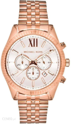 Michael Kors Lexington Chronograph White Dial Rose Gold Steel Strap Watch For Women - MK8313 Buy Now By Michael Kors