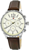 Tommy Hilfiger Gavin Chronograph White Dial Brown Leather Strap Watch for Men - 1791467 Buy Now By Tommy Hilfiger