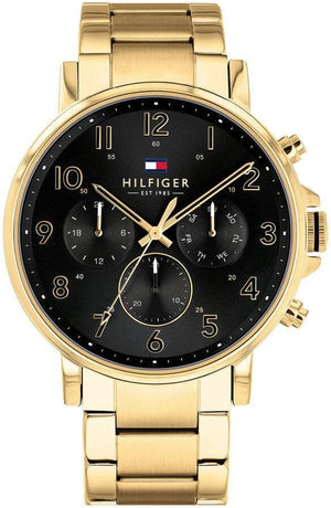 Tommy Hilfiger Daniel Chronograph Black Dial Gold Steel Strap Watch For Men - 1791978 Buy Now By Tommy Hilfiger