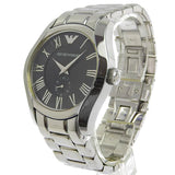 Emporio Armani Valente Black Dial Silver Steel Strap Watch For Men - AR0680 Buy Now By Emporio Armani