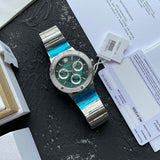 Versace Grace Chronograph Quartz Green Dial Silver Steel Strap Watch For Men - VEZ900121 Buy Now By Versace