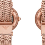 Emporio Armani Meccanico Automatic White Dial Rose Gold Mesh Strap Watch For Women - AR60063 Buy Now By Emporio Armani