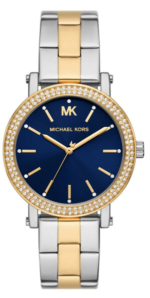 Michael Kors Analog Blue Dial Two Tone Steel Strap Watch for Women - MKO1049 Buy Now By Michael Kors