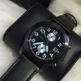 Marc Jacobs Larry Chronograph Black Dial Black Leather Strap Watch for Men - MBM5054 Buy Now By Marc Jacobs