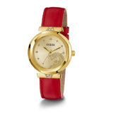 Guess Trend Dragon Gold Dial Red Leather Strap Watch For Women - GW0646L1 Buy Now By Guess