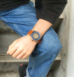 Fossil Commuter Automatic Skeleton Blue Dial Brown Leather Strap Watch for Men - ME3159 Buy Now By Fossil