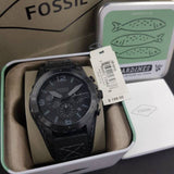 Fossil Nate Chronograph Black Dial Black Leather Strap Watch for Men - JR1510 Buy Now By Fossil