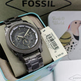 Fossil Machine Chronograph Grey Dial Grey Steel Strap Watch for Men - FS5172 Buy Now By Fossil