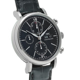 IWC Portofino Chronograph Black Dial Black Leather Strap Watch for Men - IW391029 Buy Now By IWC