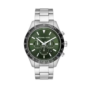 Michael Kors Layton Chronograph Green Dial Silver Steel Strap Watch For Men - MK8912 Buy Now By Michael Kors