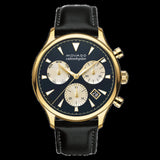 Movado Heritage Chronograph Calendoplan Blue Dial Black Leather Strap Watch for Men - 3650006 Buy Now By Movado