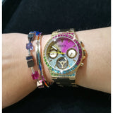 Guess Sugarrush Quartz Multicolor Dial Gold Steel Strap Watch For Women - GW0258L1 Buy Now By Guess