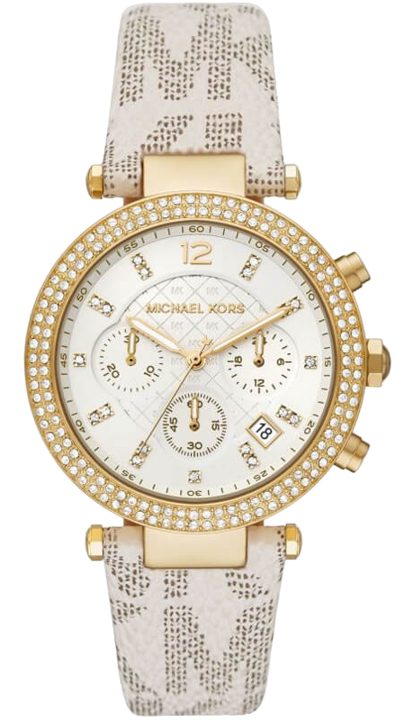 Michael Kors Parker Chronograph White Dial White Leather Strap Watch For Women - MK6916 Buy Now By Michael Kors