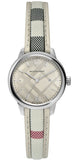 Burberry The Classic Guilloche Silver Dial Grey Leather Strap Watch for Women - BU10113 Buy Now By Burberry