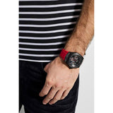 Guess Legacy Black Dial Red Silicone Strap Watch for Men - W1049G6 Buy Now By Guess