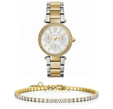 Michael Kors Parker White Dial Two Tone Steel Strap Watch for Women - MK6055 Buy Now By Michael Kors