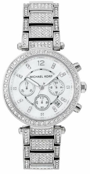 Michael Kors Parker Mother of Pearl Dial Diamonds Silver Steel Strap Watch for Women - MK5572 Buy Now By Michael Kors