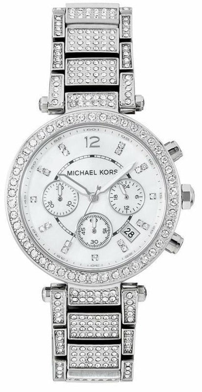 Michael Kors Parker Mother of Pearl Dial Diamonds Silver Steel Strap Watch for Women - MK5572 Buy Now By Michael Kors