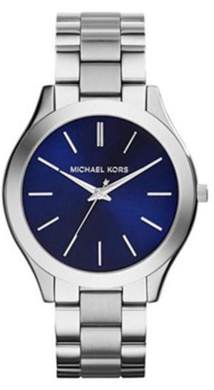 Michael Kors Slim Runway Quartz Blue Dial Silver Steel Strap Watch For Women - MK3379 Buy Now By Michael Kors