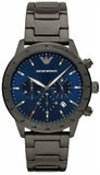 Emporio Armani Mario Chronograph Blue Dial Grey Steel Strap Watch For Men - AR80045 Buy Now By Emporio Armani