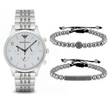 Emporio Armani Classic Chronograph Silver Dial Silver Steel Strap Watch For Men - AR1879 Buy Now By Emporio Armani