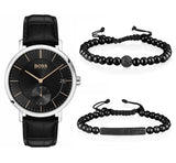 Hugo Boss Corporal Black Dial Black Leather Strap Watch for Men - 1513638 Buy Now By Hugo Boss