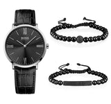 Hugo Boss Jackson Black Dial Black Leather Strap Watch for Men - 1513369 Buy Now By Hugo Boss