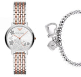 Emporio Armani Silver Sunray Dial Two Tone Steel Strap Watch For Women - AR11113 Buy Now By Emporio Armani