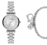 Emporio Armani Gianni T-Bar Quartz Silver Dial Silver Steel Strap Watch For Women - AR11445 Buy Now By Emporio Armani