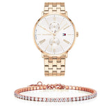 Tommy Hilfiger Jenna Quartz White Dial Rose Gold Steel Strap Watch for Women - 1782070 Buy Now By Tommy Hilfiger