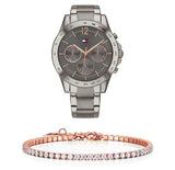 Tommy Hilfiger Haven Chronograph Quartz Grey Dial Grey Steel Strap Watch For Women - 1782196 Buy Now By Tommy Hilfiger
