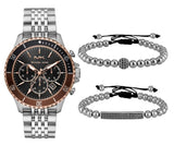 Michael Kors Bayville Chronograph Black Dial Silver Steel Strap Watch For Men - MK8725 Buy Now By Michael Kors