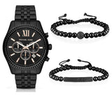 Michael Kors Lexington Chronograph Black Dial Black Steel Strap Watch For Men - MK8467 Buy Now By Michael Kors