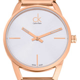 Calvin Klein Stately White Dial Rose Gold Steel Strap Watch for Women - K3G23626 Buy Now By Calvin Klein