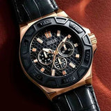 Guess Force Analog Black Dial Black Leather Strap Watch For Men - W0674G6 Buy Now By Guess
