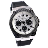 Guess Legacy White Dial Black Rubber Strap Watch For Men - W1049G3 Buy Now By Guess