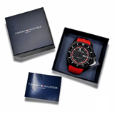 Tommy Hilfiger Windsurf Black Dial Red Rubber Strap Watch for Men - 1791112 Buy Now By Tommy Hilfiger