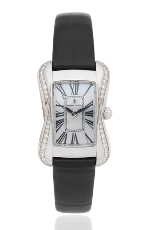 Maurice Lacroix Divina White Mother of Pearl Dial Black Leather Strap Watch for for Women - DV5011-SD531-120 Buy Now By Maurice Lacroix