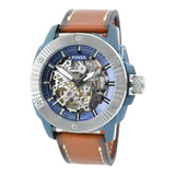 Fossil Modern Machine Automatic Skeleton Silver Dial Brown Leather Strap Watch for Men - ME3135 Buy Now By Fossil