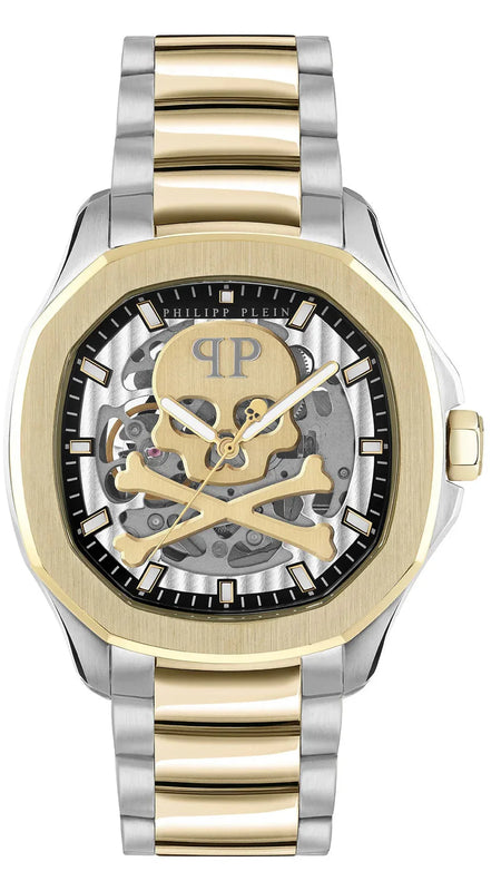 Philipp Plein High-Conic Automatic Gold Dial Two Tone Steel Strap Watch For Men - PWRAA0323 Authentic Buy Shop Now
