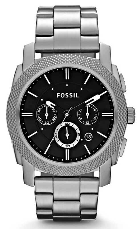 Fossil Machine Chronograph Black Dial Silver Steel Strap Watch for Men - FS4776 Buy Now By Fossil