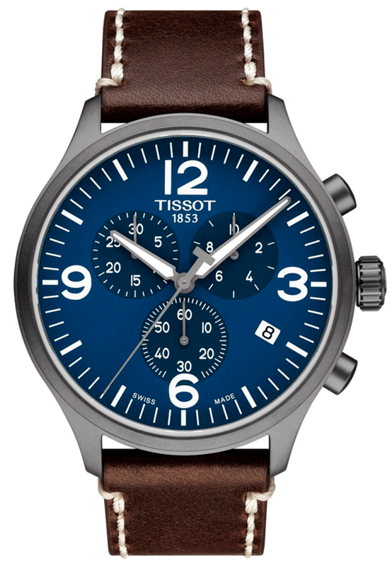 Tissot Chrono XL Blue Dial Brown Leather Strap Watch For Men - T116.617.36.047.00 Buy Now By Tissot